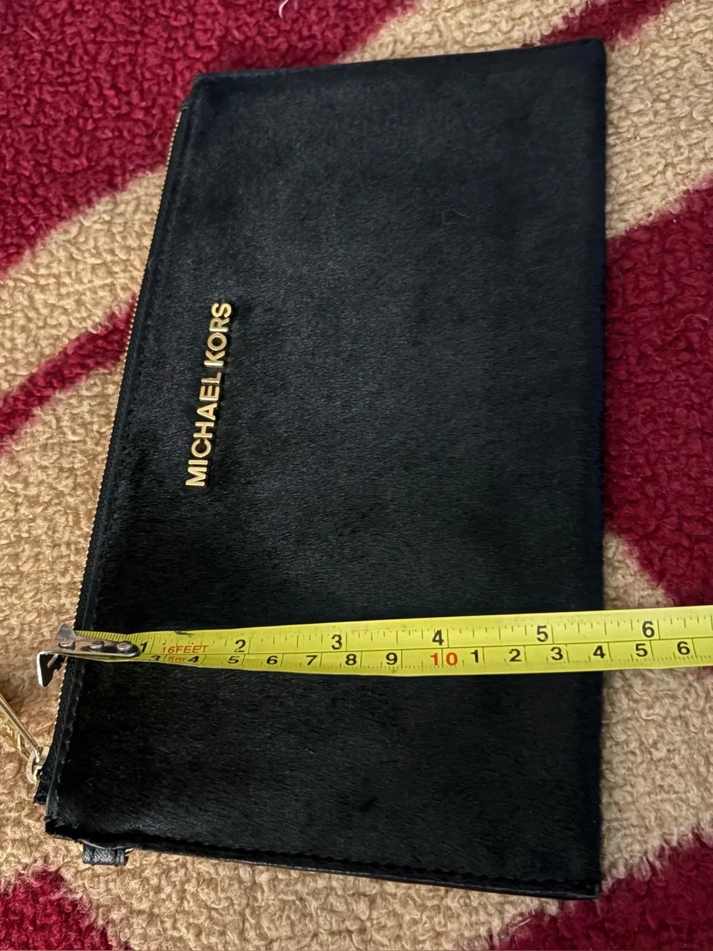Michael Kors Black Wristlet with Gold Logo